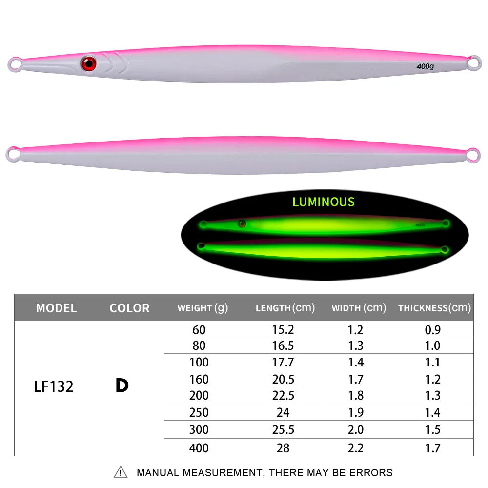 KATUYSHA   160G-200G-250G-300G-400G Glowing Sea Fishing Lure Long Throw Metal Lure Boat Fishing Bait Seawater Jigging Lure