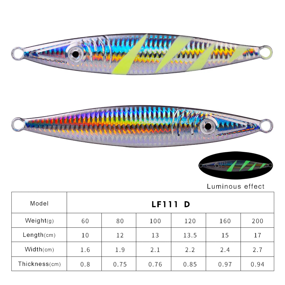 KATUYSHA   60g-200gGlowing Sea Fishing Lure Long Throw Metal Lure Boat Fishing Bait Seawater Jigging Lure