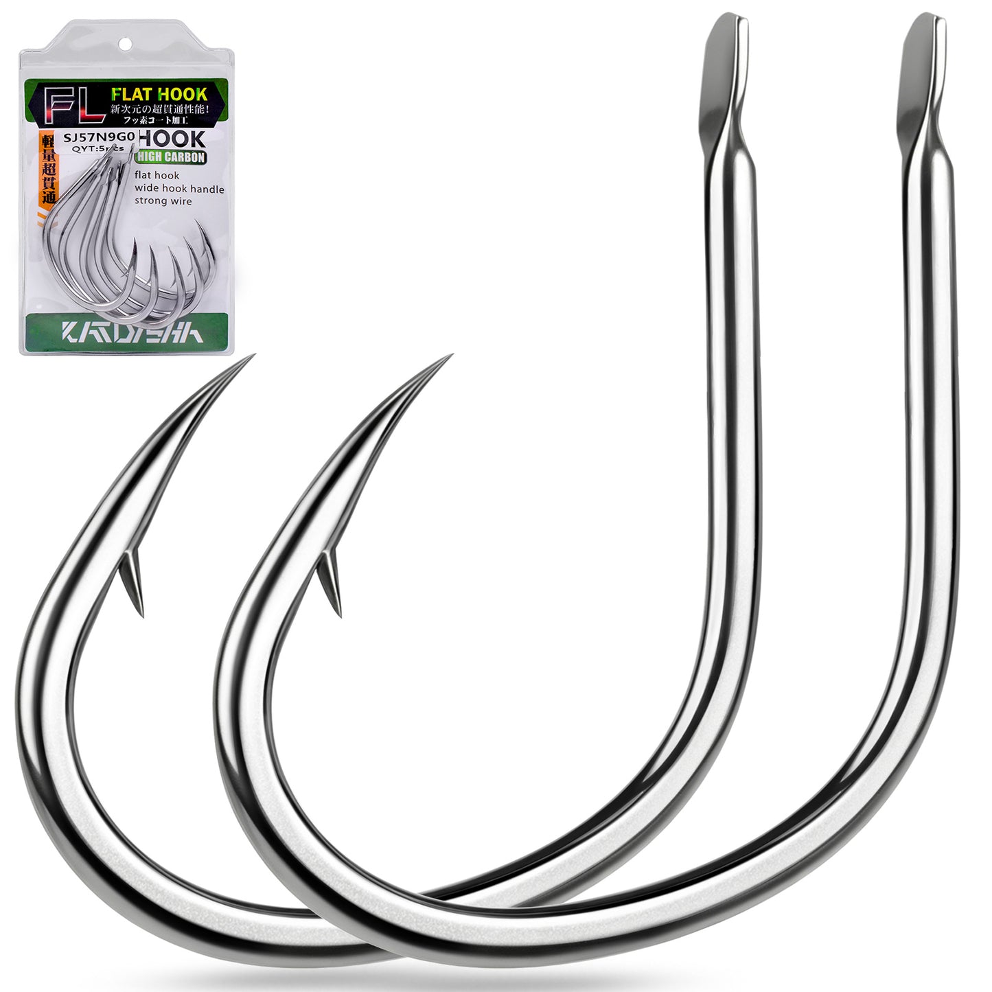 KATYUSHA SJ57 Stainless Steel Circle Fishing Hooks, 1/0#-9/0# Heavy Duty Hooks