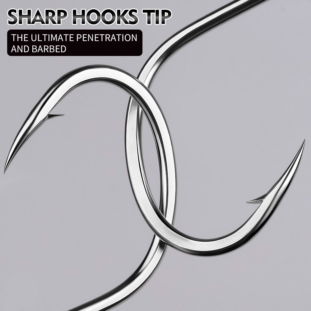 KATYUSHA SJ57 Stainless Steel Circle Fishing Hooks, 1/0#-9/0# Heavy Duty Hooks