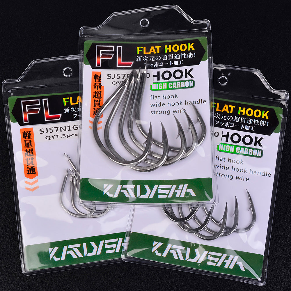 KATYUSHA SJ57 Stainless Steel Circle Fishing Hooks, 1/0#-9/0# Heavy Duty Hooks