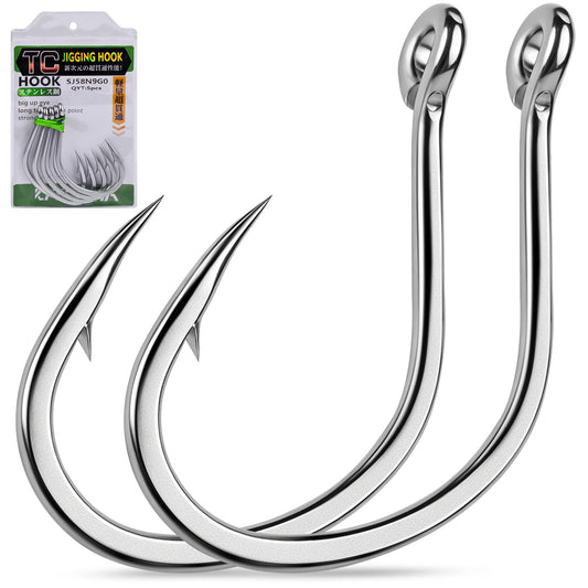 PROBEROS SJ58 Stainless Steel Circle Fishing Hooks, 1/0#-9/0# Heavy Duty Offshore Hooks