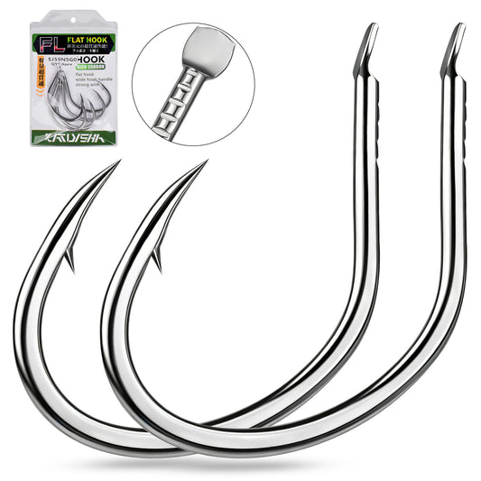 PROBEROS SJ59 Stainless Steel Circle Fishing Hooks, 1/0#-5/0# Saltwater Heavy Duty Fish Hooks