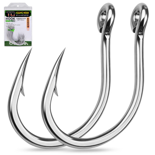 PROBEROS SJ60 Stainless Steel Circle Fishing Hooks, 3/0#-11/0# Heavy Duty Offshore Big Game Hooks