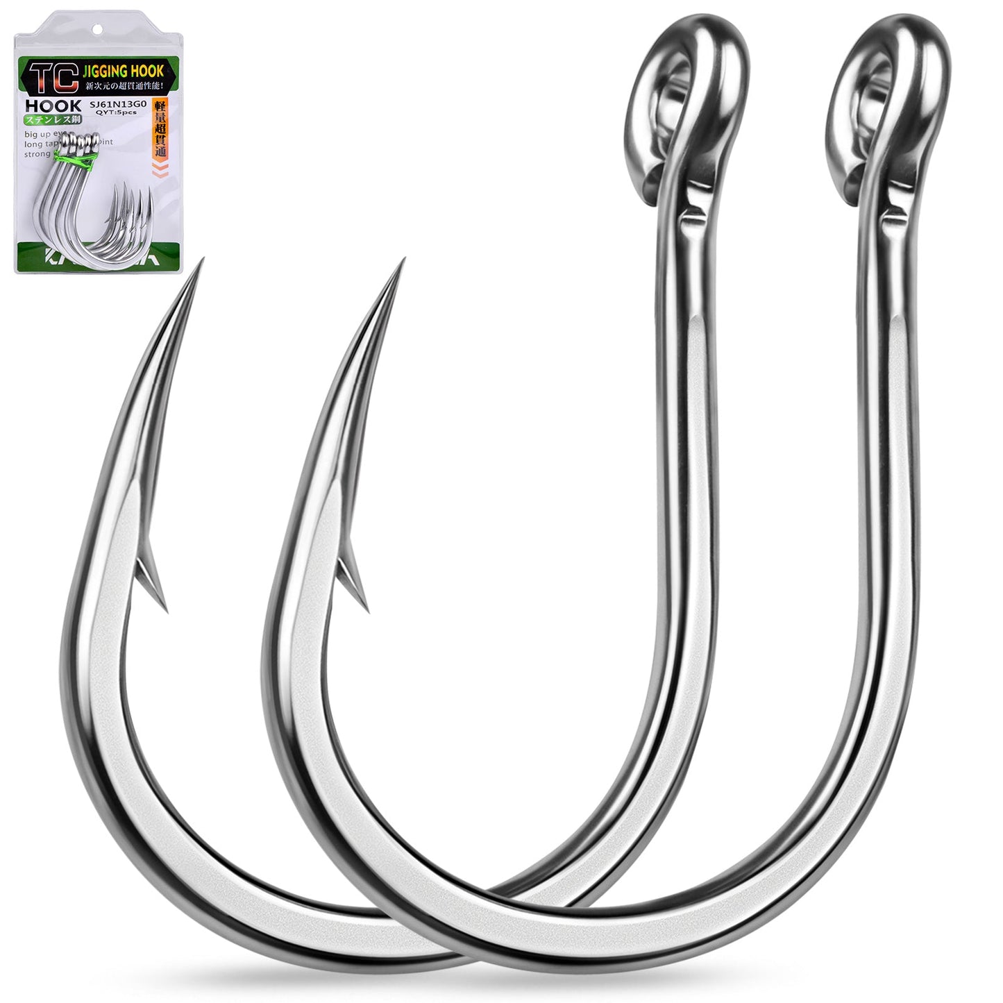 PROBEROS SJ61 High Carbon Steel Circle Fishing Hooks, 3/0#-13/0# Heavy Duty Offshore Big Game Hooks