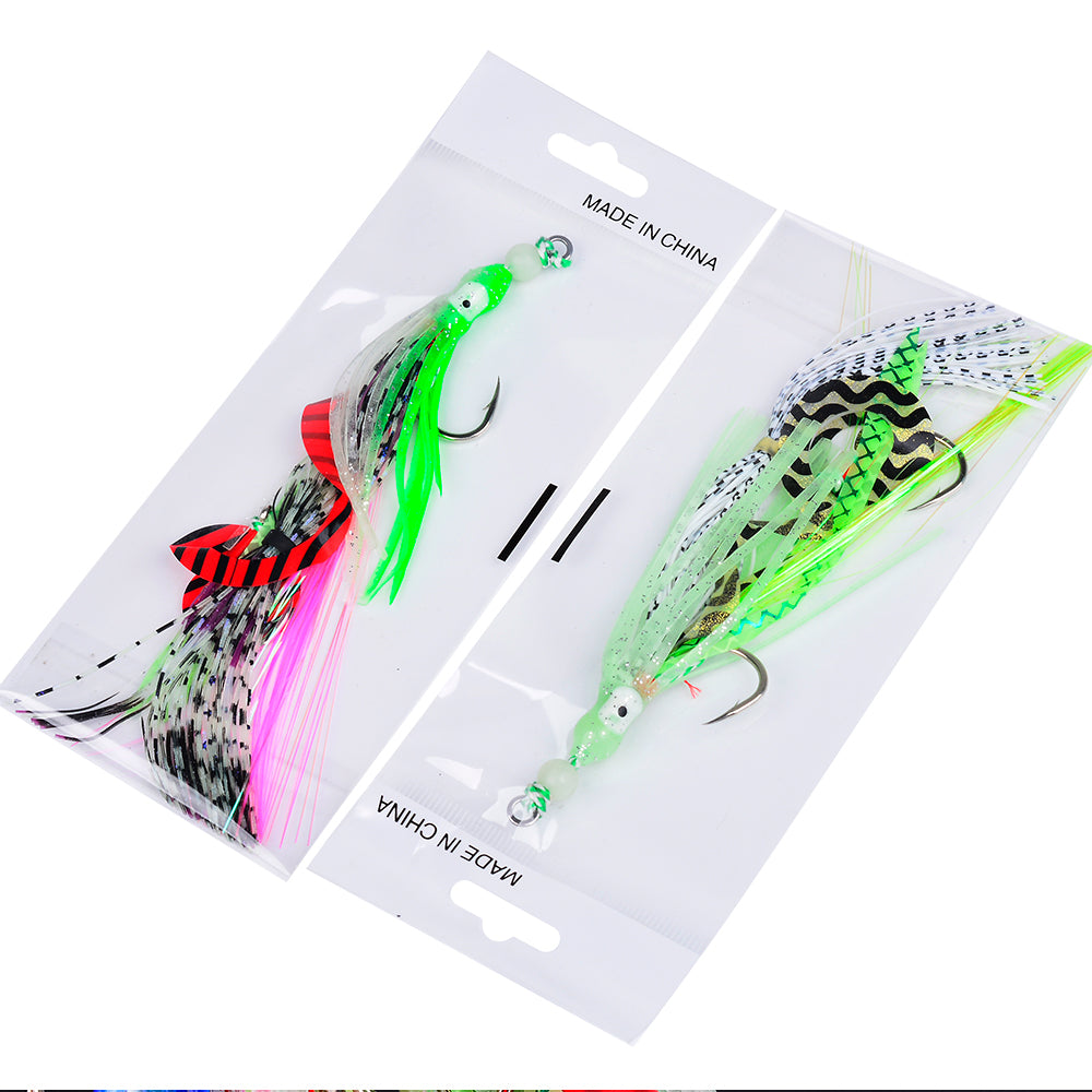 KATYUSHA Squid Skirt Lure, 7g/ 17cm, 15#/18# Hook, 5 Colors Available, Luminous Bead Head, for Saltwater &amp; Freshwater