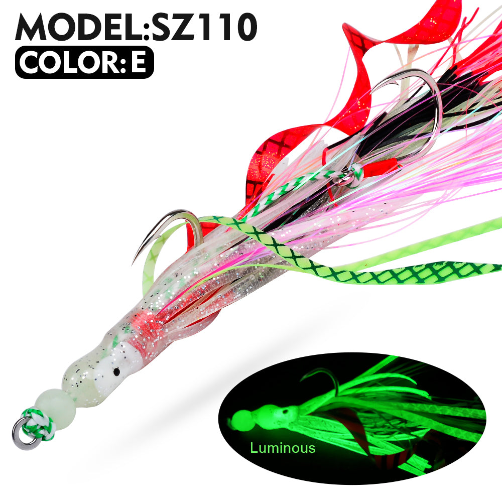 KATYUSHA Squid Skirt Lure, 7g/ 17cm, 15#/18# Hook, 5 Colors Available, Luminous Bead Head, for Saltwater &amp; Freshwater