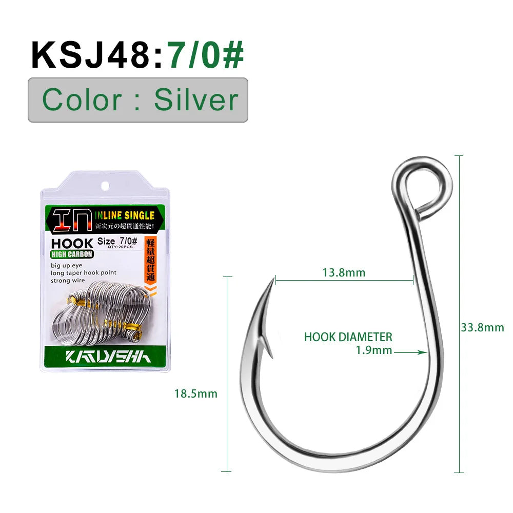 KATUYSHA  Wholesale Barbed Jig Hooks - High Carbon Steel Offset Bend for Deep Hooking