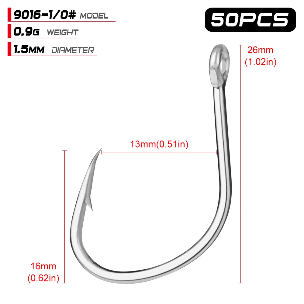 KATUYSHA  Coral Reef Jig Fishing Hook - High Carbon Steel Barbed with Abrasion-Resistant Tip