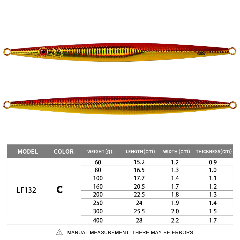 KATUYSHA   160G-200G-250G-300G-400G Glowing Sea Fishing Lure Long Throw Metal Lure Boat Fishing Bait Seawater Jigging Lure