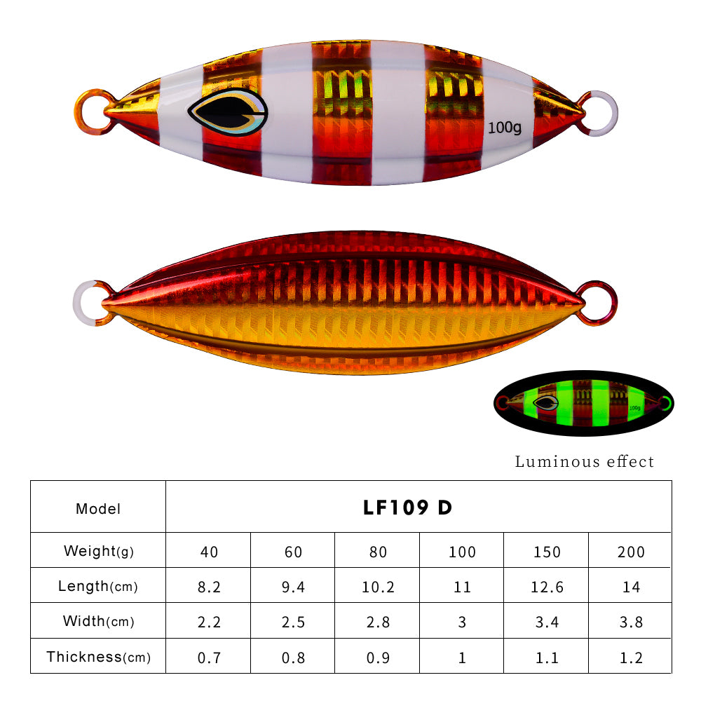 KATUYSHA   100g-150g-200g Seawater Jigging Lure Glowing Sea Fishing Lure Long Throw Metal Lure Boat Fishing Bait