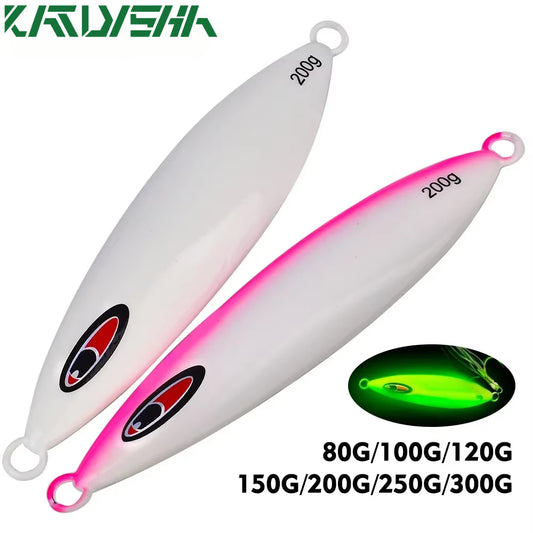 KATUYSHA  80g-100g-300gGlowing Sea Fishing Lure Long Throw Metal Lure Boat Fishing Bait Seawater Jigging Lure