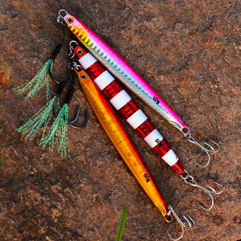 KATUYSHA  1PC Slow Cast Jigging Bait 10G-20G-30G-40G-60G-80GLong Metal Jig Fishing Lure Artificial Hard Bass Pike Fishing Tackle